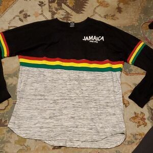 Long sleeve Jamaica lightweight crew neck oversized sweatshirt,